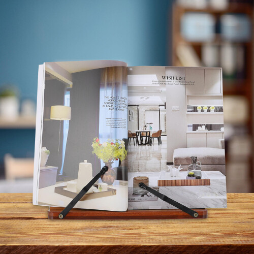 1Pc Compact Bamboo Desktop Stand for Books and Laptop 2