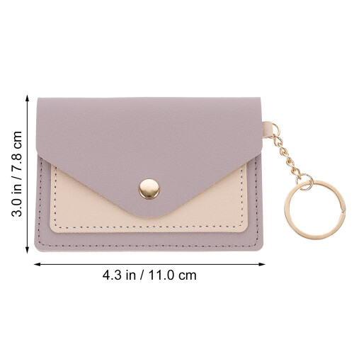 Light Grey Coin Purse Keychain Small Wallet for Women 1