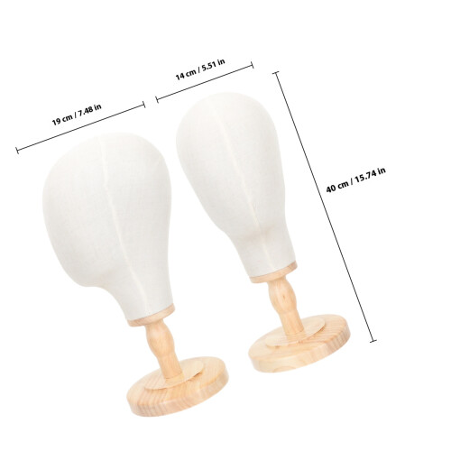 linen block head mannequin for hair extensions wigs display 1