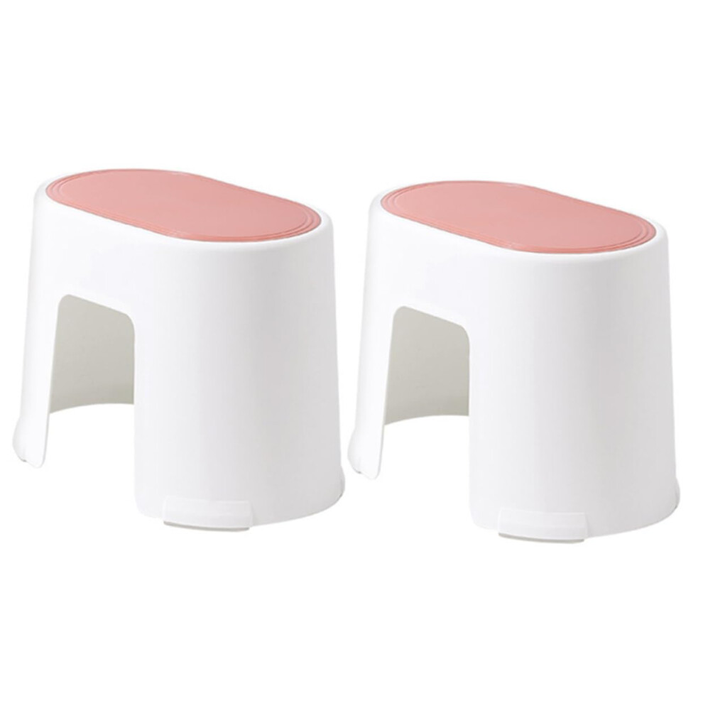 2pcs Plastic Step Stool NonSlip Foot Stool for Bathroom Toilet Use Durable EasyClean Design