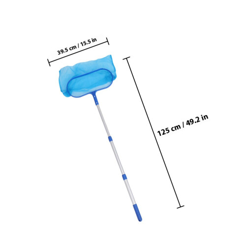 Pool Leaf Skimmer Net Round Telescopic Rod Compatible 1 Set 1