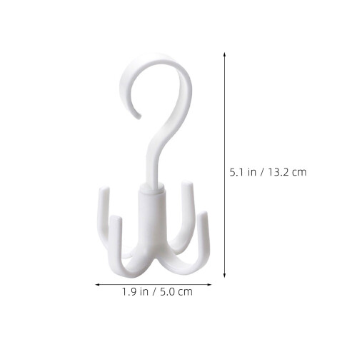 2Pcs Ps White Bag Hanger Rotating Hook for Purse Belt Scarf Storage 1