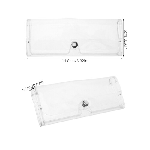 10Pcs Transparent Plastic Eyeglass Cases with Button Compact Storage 1
