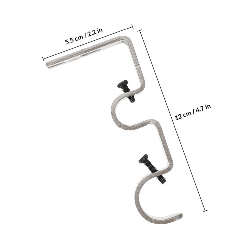 2Sets Heavy Duty Grey Iron Curtain Rod Bracket for Stable Wall Mount 1