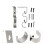 2Sets Heavy Duty Grey Iron Curtain Rod Bracket for Stable Wall Mount 11