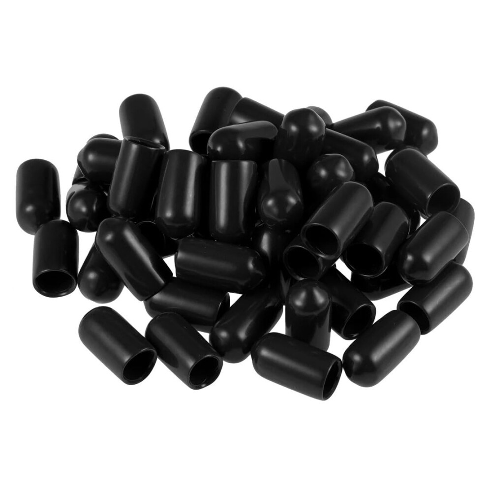 4.5Mm Black Rubber End Caps For Screws And Tubing, Noise Reduction, Flexible Secure Fit, 80Pcs 9771547823803