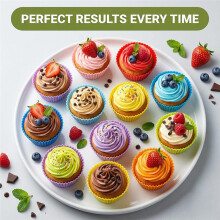 Silicone Cupcake Moulds for Baking, 32 Pcs - Versatile Muffin Liners in 8 Vibrant Colors