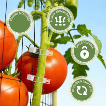 1500 Pflanzenclips, Pflanzenstützclips, Kunststoff-Rankgitterclips, Gartenpflanzenclips für Tomaten, Gurken, Kletterpflanzen, Zubehör