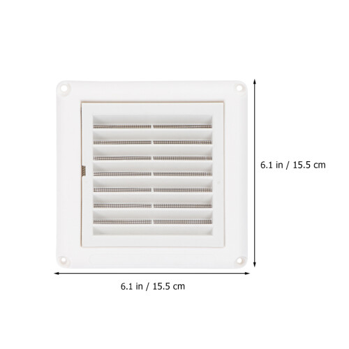 2Pcs Durable White Plastic Exhaust Vent Cover Louvered Exterior Wall 1