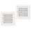 2Pcs Durable White Plastic Exhaust Vent Cover Louvered Exterior Wall 9