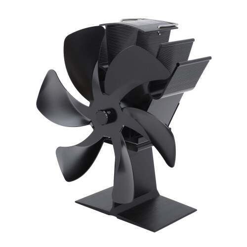 Vertical 6-Blade Aluminium Stove Fan, Black 26oz 2