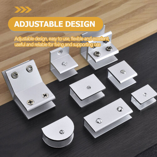 8 Pcs Glass Clip Bracket Clamp Bathroom Mirror Clips Shower Panel 2