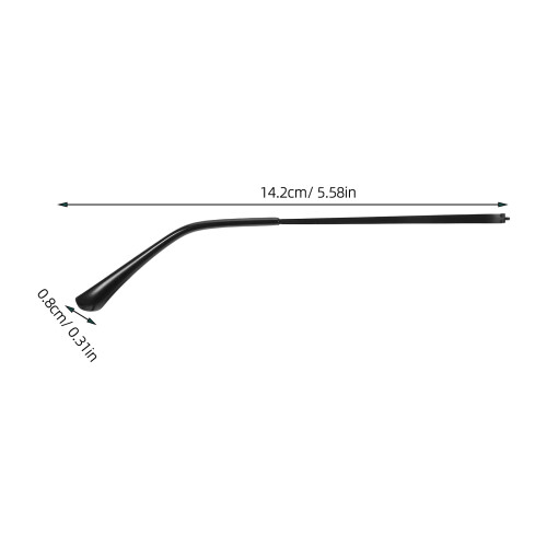 1Pair Black Eyeglass Arm Replacement with White Copper for Sturdy Fit 1