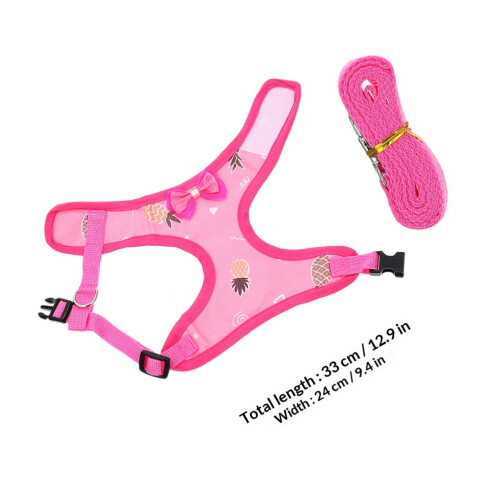 2Sets Pet Rooster Harness Pulling Rope Soft Fabric Chicken Leash Set 1