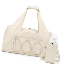 Robuste Sporttasche für Damen mit mehreren Fächern zur-Beige