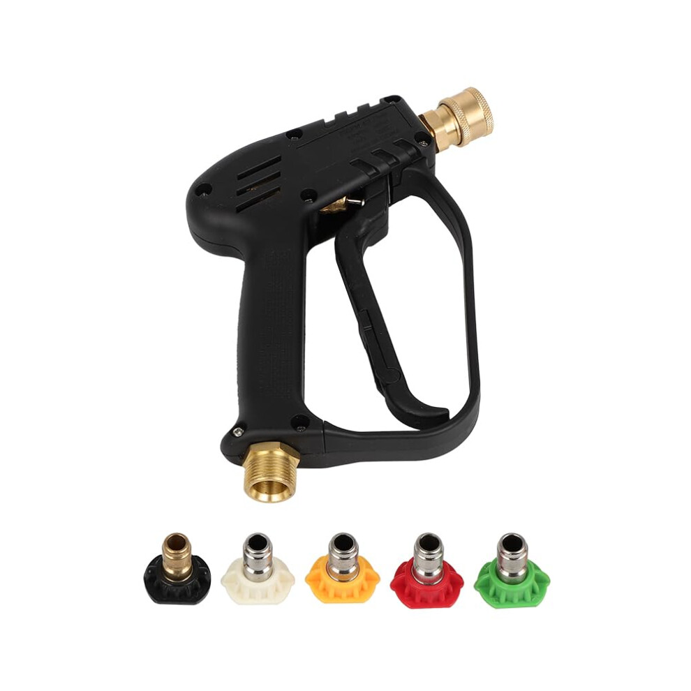 4000Psi Short Pressure Washer Gun With M2214mm Inlet, Compact Stubby Design For Car Cleaning 9351714446808