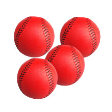 4 stuks lichtgewicht training softbal zacht PU-Rood