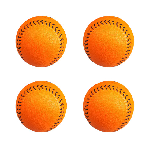 4Pcs PU Training Baseball Training Sport Batting Ball-Orange