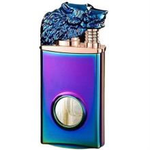 Dual Flame Butane Torch Lighter with Adjustable Windproof Ignition, Visible Fuel Chamber, Refillable Metal Design