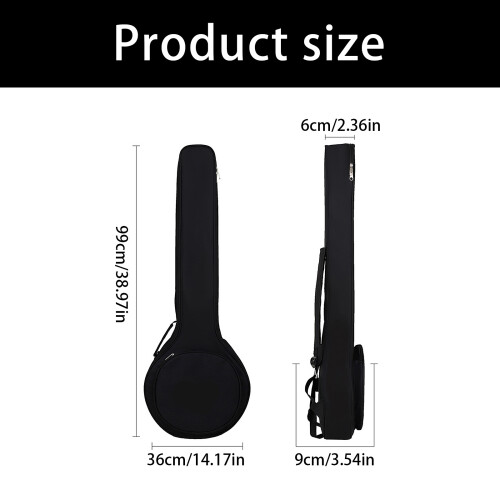 Heavy Duty Banjo Gig Bag Adjustable Shoulder Straps Large 1
