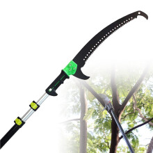 24FT Telescopic Pole Saw with Hook, Extendable Tree Pruner 18ft Reach, Rust‑Resistant Steel Blade for Branch Trimming