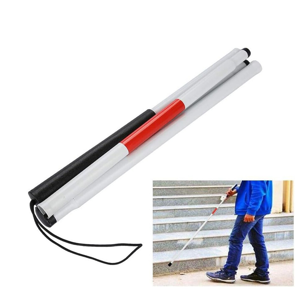 Folding Blind Cane Reflective  Visibility Lightweight Aluminum Walking Stick for Visually Impaired