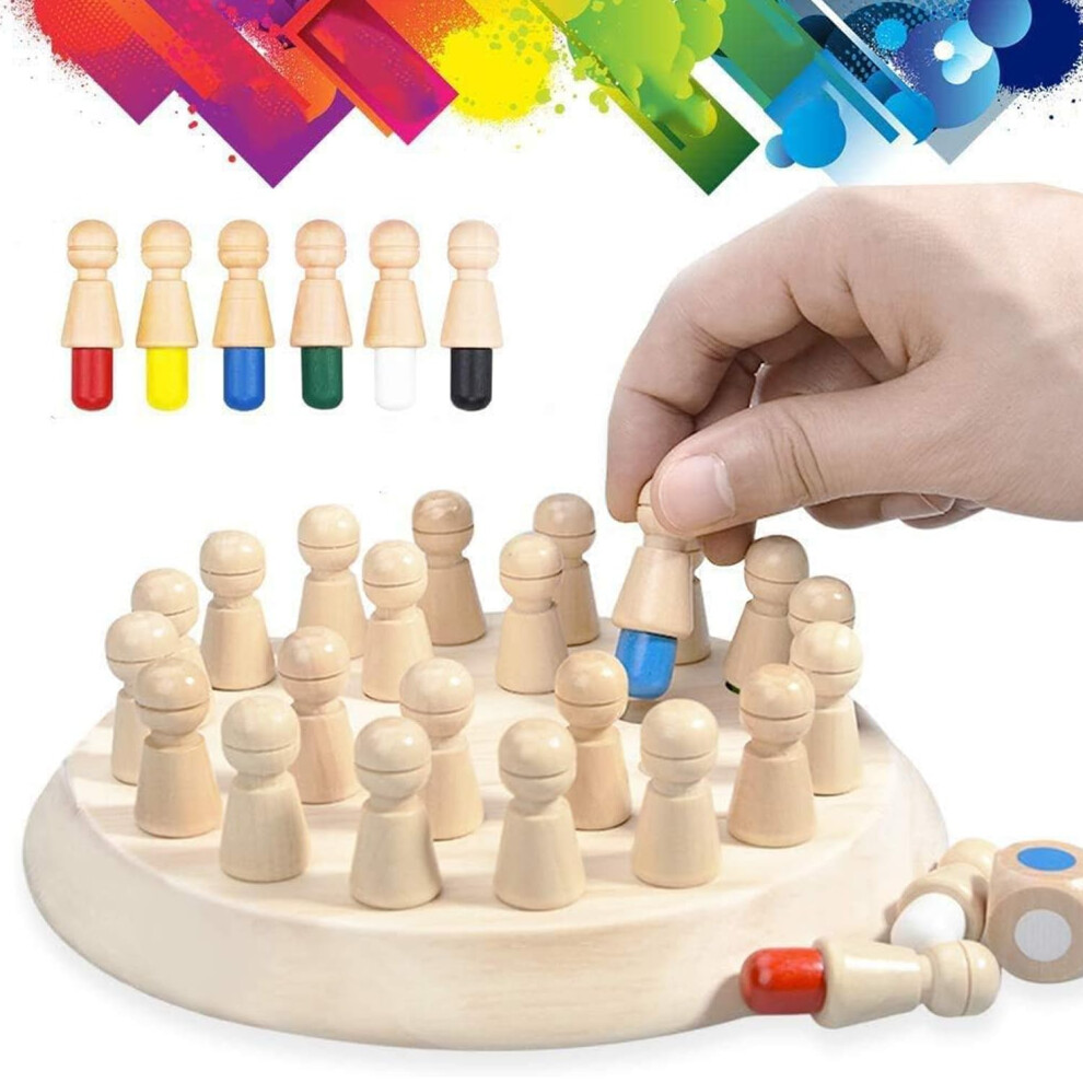Wooden Memory Chess Board Game for Seniors with Dementia, Alzheimer's Brain Training Activity