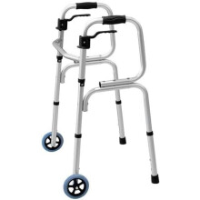 Folding Walker with Wheels for Seniors, Lightweight Adjustable Aluminum Support Aid, Size B