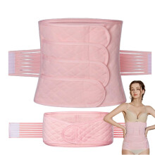 Postpartum Belly Wrap Adjustable Support Fit, Breathable Soft Fabric Waist Trainer for Women Pink Size L