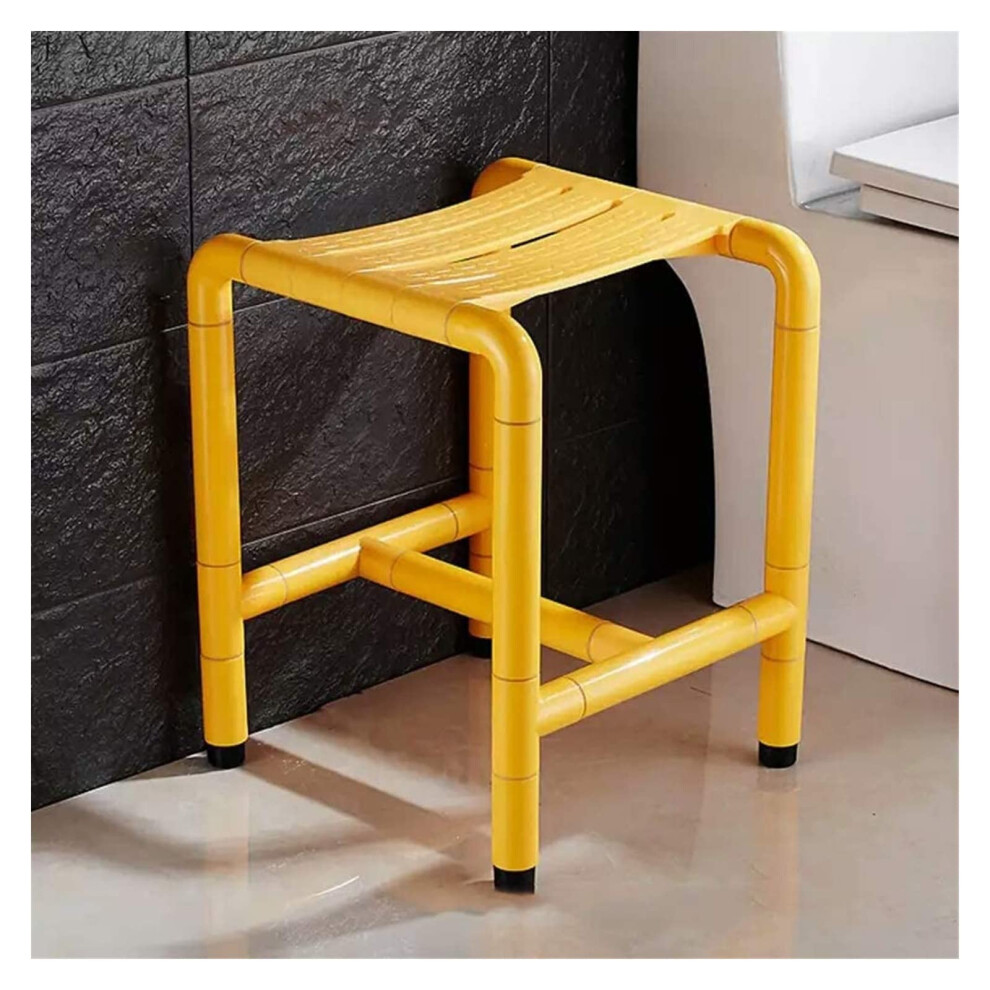 Shower Chair for Elderly with Adjustable Height, NonSlip Rubber Feet and Wide Drainage Seat