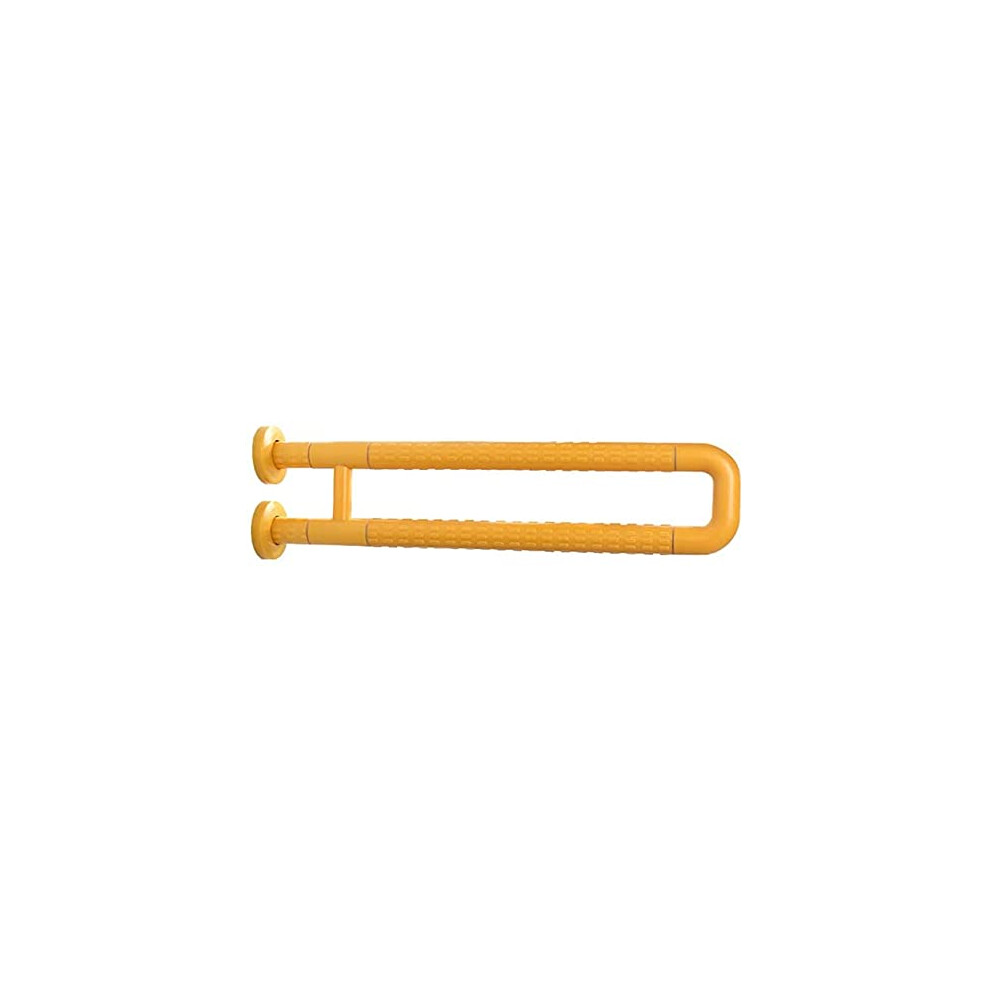 Yellow Bathroom Grab Bar Stainless Steel U Shaped Handicap Support Rail With Non Slip Nylon Grip 60Cm