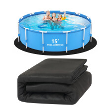 15 FT Round Above Ground Pool Liner Pad, Extra Thick Puncture Resistant Weed Barrier Ground Cloth