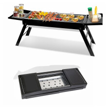Portable BBQ Grill with Dual Cooking Modes, Foldable Design for Outdoor Camping Picnic and Backyard Party