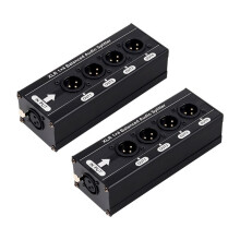 2PCS XLR 1x4 Balanced Audio Splitter 1 in 4 Out 3 Pin XLR Audio Signal Splitter Box No Power Supply Required