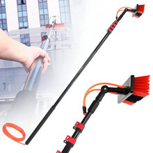 Water Fed Pole Window Cleaning Kit 3.6M 12FT Telescopic Reach with Rotating Brush and 20m Hose
