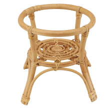 Rattan Plant Stand 9.4in Durable Woven Planter Holder for Indoor Outdoor Use Patio Garden Decor