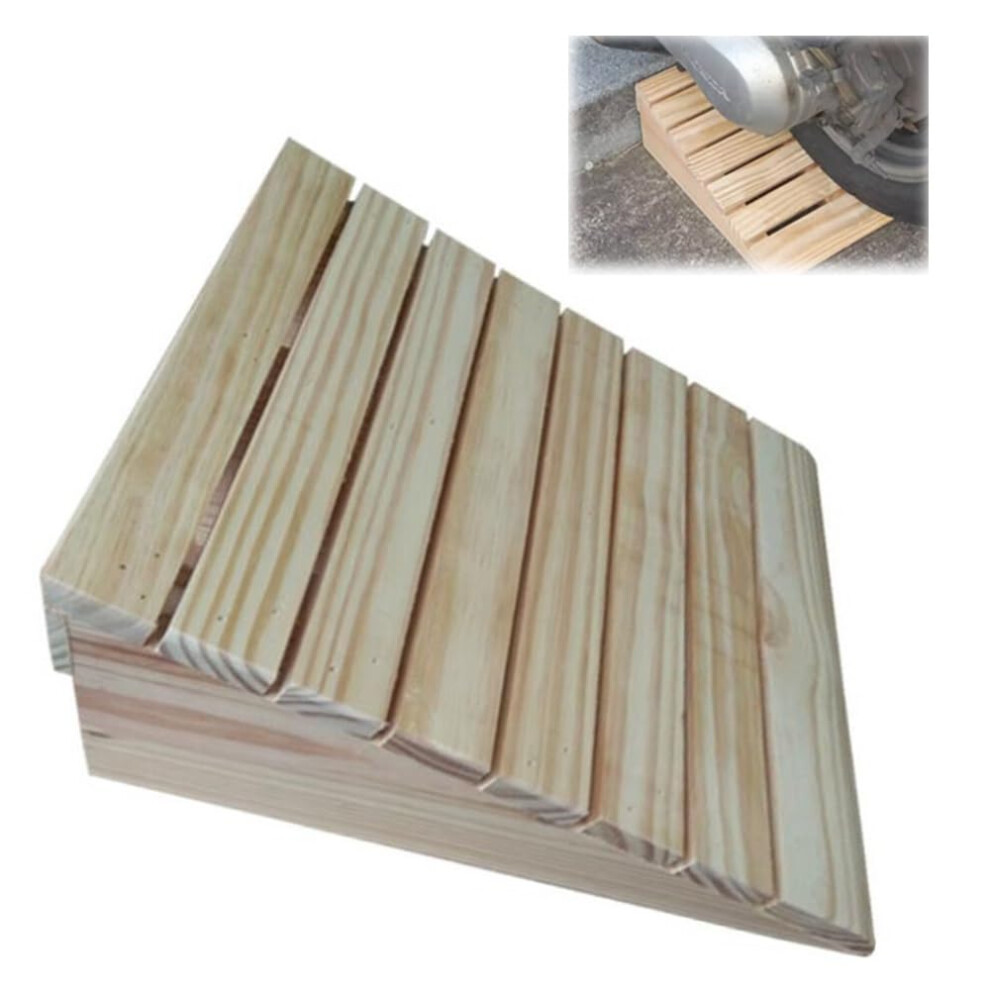 Wooden Wheelchair Threshold Ramp, NonSlip Durable Wood Curb Ramp for Home Doorway and Garage Access