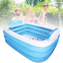 Large Inflatable Family Pool for Backyard, Thickened 3Ring Design, Easy Inflate and Compact Storage