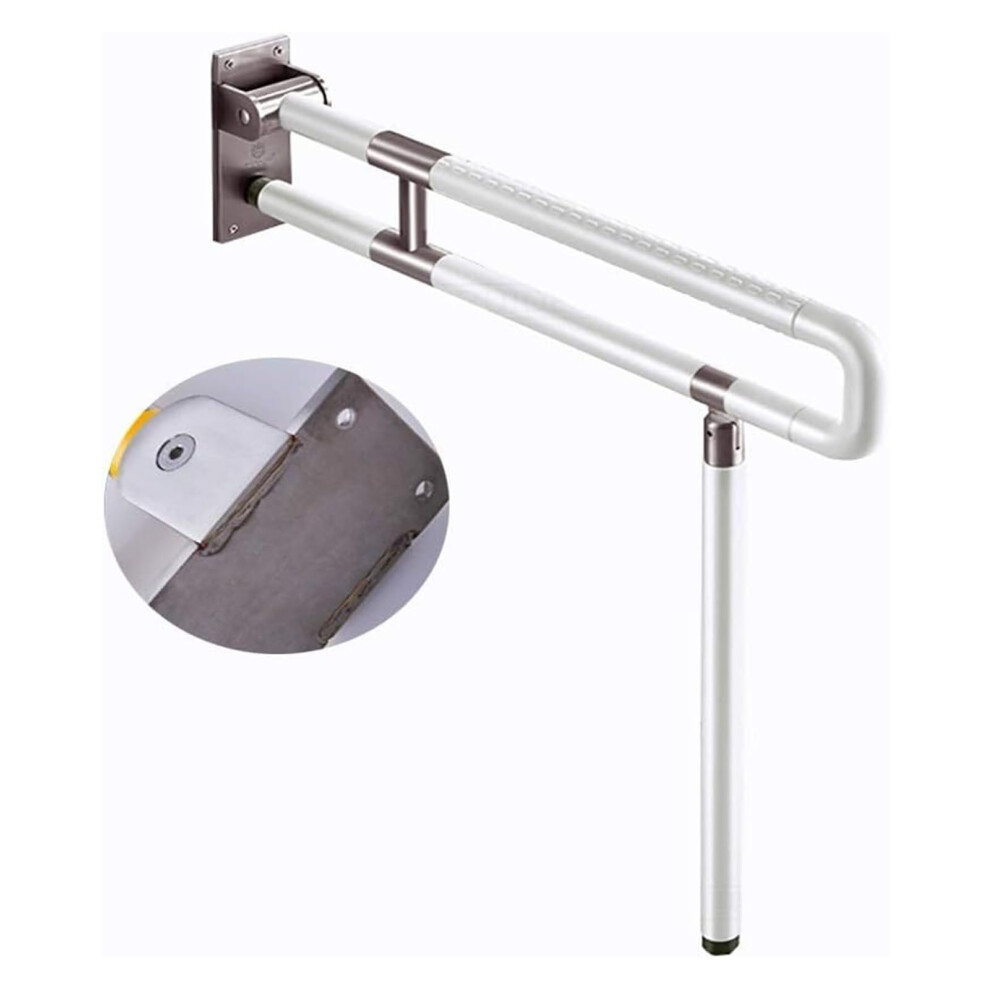 60cm Folding Bathroom Grab Bar with AntiSlip Ergonomic Grip and Wall Mounted Toilet Support Rail