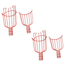 2pcs Red Detachable Iron Fruit Picker Basket Set, Durable Long Handle Harvesting Tool for Orchard