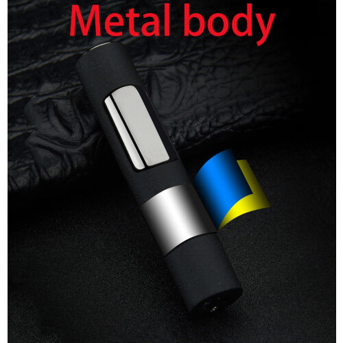 Windproof Butane Lighter Blue Flame Refillable Metal Torch with Adjustable Flame for Camping BBQ 2