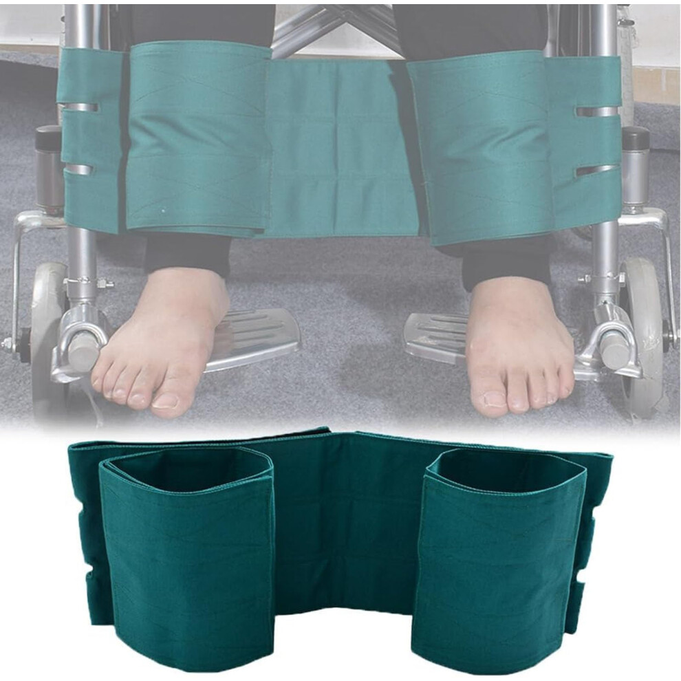 Green Wheelchair Leg Strap With Padded Comfort Support, Adjustable Footrest Belt For Elderly And Adults