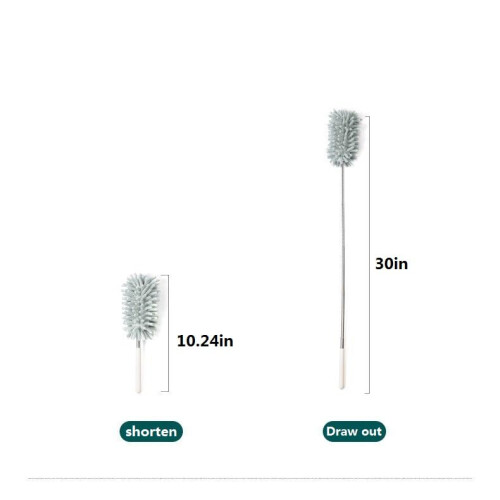 Retractable Chenille Microfiber Duster with Extendable Handle and Dual Washable Heads, Light Pink 1