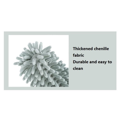 Retractable Chenille Microfiber Duster with Extendable Handle and Dual Washable Heads, Light Pink 2