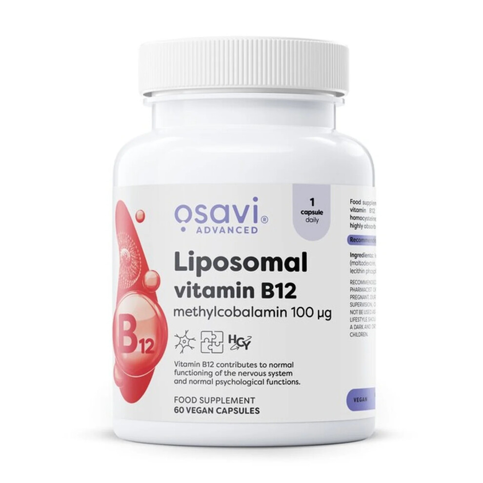Liposomal Vitamin B12, Methylcobalamin 100mcg - 60 vegan caps