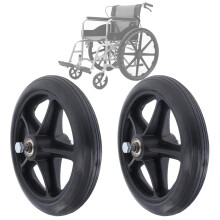 6 Inch Solid Wheelchair Front Wheels, Durable Rubber Replacement with Smooth Rolling and Easy Installation