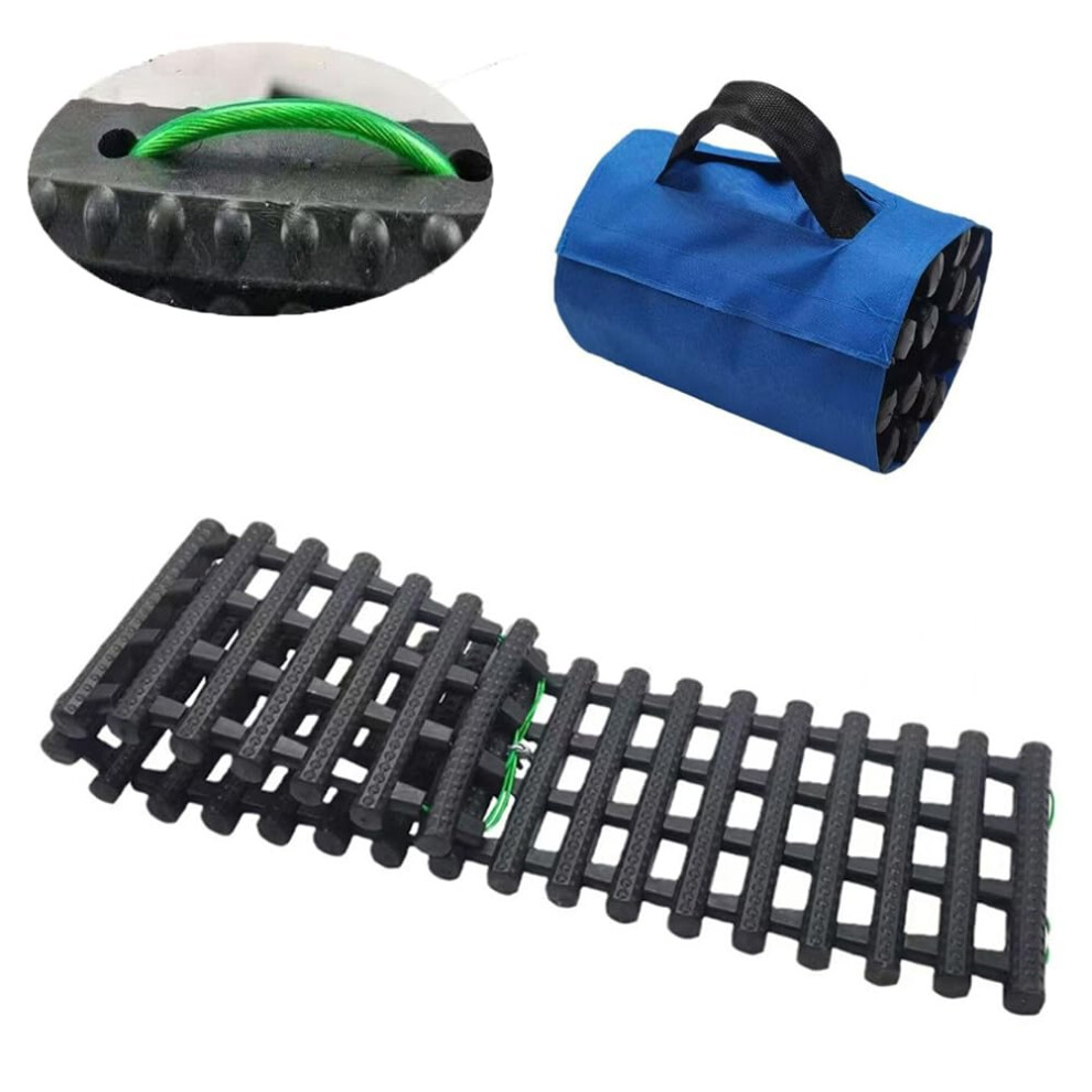 Tire Traction Boards With Reinforced Steel Core For Snow Mud Recovery, Extreme Weather Ready Black 9073542967415