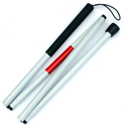 Folding Trekking Pole for the Blind, Adjustable Walking Stick with Lightweight Foldable Design 1