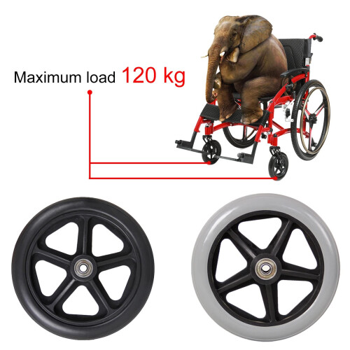 6 Inch Solid Wheelchair Front Wheels, Durable Rubber Replacement with Smooth Rolling and Easy Installation 2