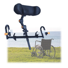 Adjustable Wheelchair Headrest with Breathable Mesh Neck Support Pillow, Detachable and Stable Mount